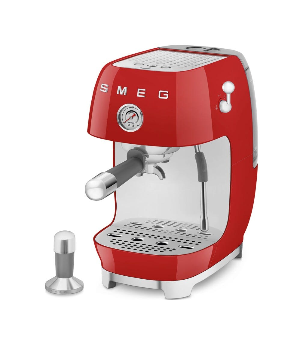 Smeg Selection ECF03RDEU 50'S Style Macchina da caffè espresso manuale con cold brew - rosso lucido