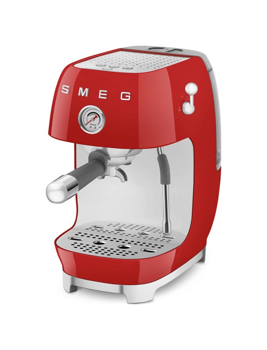 Smeg Selection ECF03RDEU 50'S Style Macchina da caffè espresso manuale con cold brew - rosso lucido