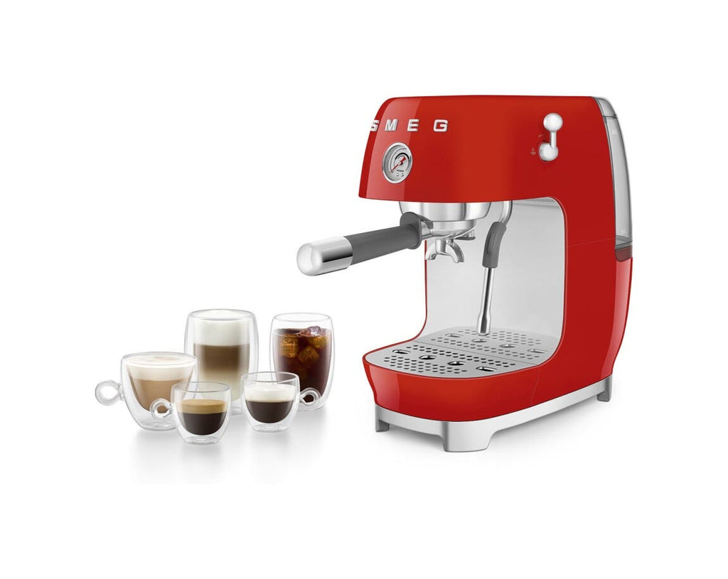 Smeg Selection ECF03RDEU 50'S Style Macchina da caffè espresso manuale con cold brew - rosso lucido