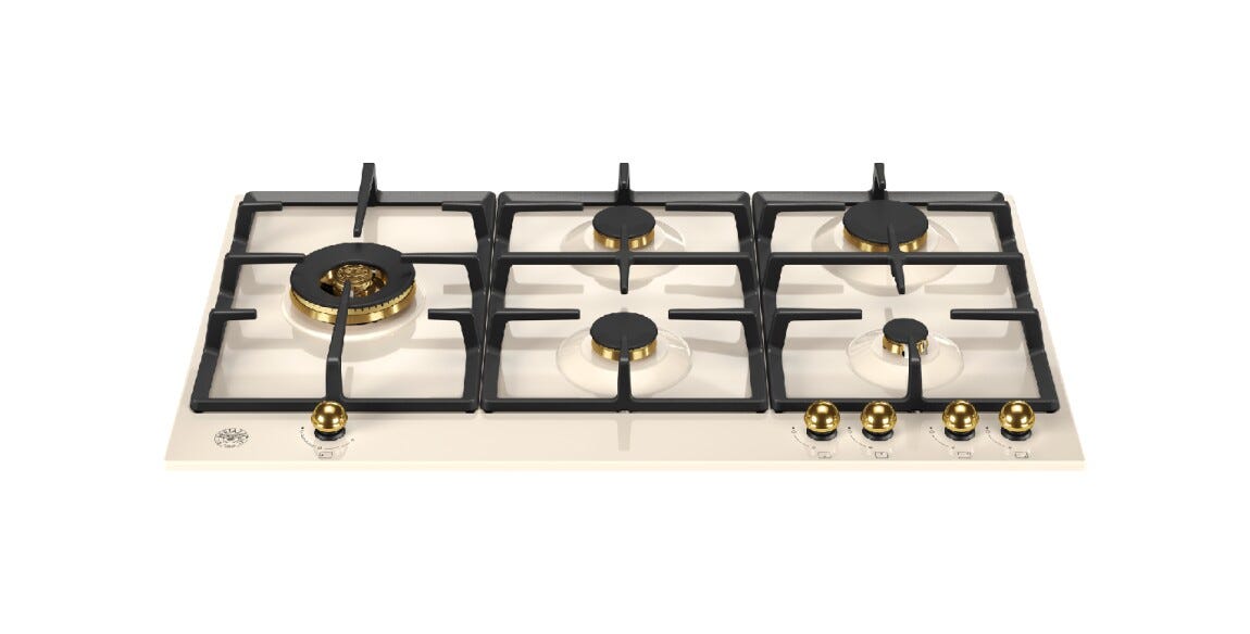 Bertazzoni P905LHERAG Heritage Piano cottura a gas 5 fuochi cm 90 - avorio / oro