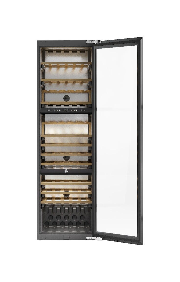 Bertazzoni RWC177B4TPNP Modern Cantina vino ad incasso cm. 56 h. 177 - 88 bottiglie - nero