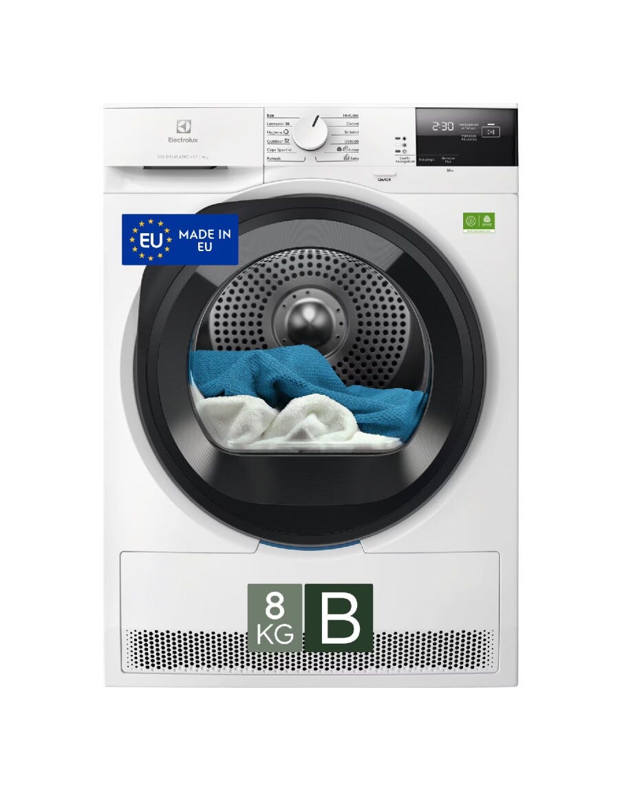 Electrolux EW7H28B Serie 700 DelicateCare Asciugatrice cm. 60 - capacità 8 kg - bianco