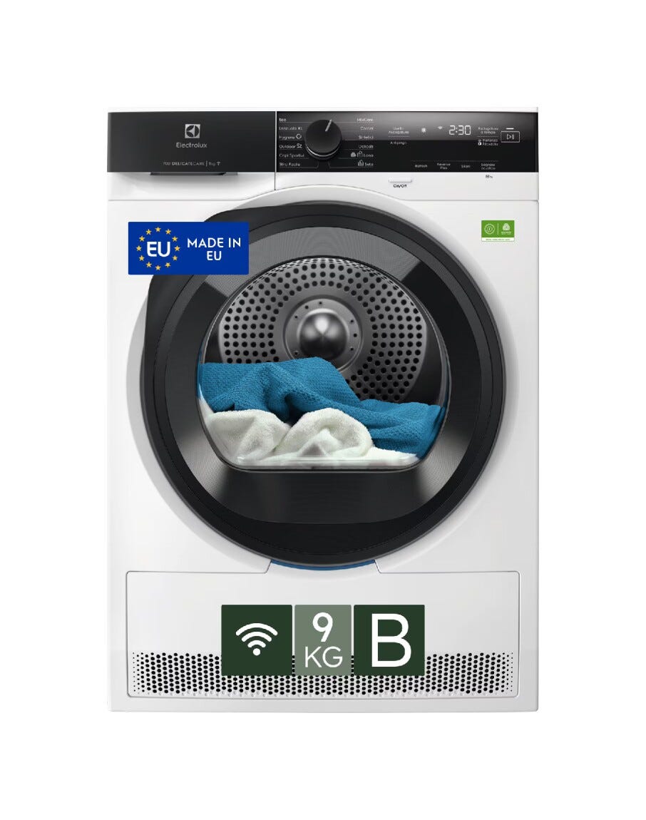 Electrolux EW7H49YB Serie 700 DelicateCare Asciugatrice cm. 60 - capacità 9 kg - bianco