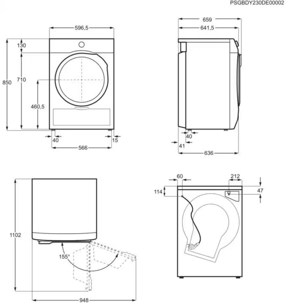 Electrolux EW7H49YB Serie 700 DelicateCare Asciugatrice cm. 60 - capacità 9 kg - bianco
