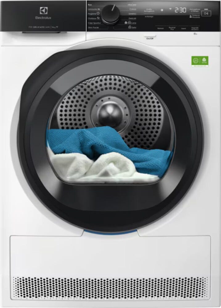 Electrolux EW7H49YB Serie 700 DelicateCare Asciugatrice cm. 60 - capacità 9 kg - bianco