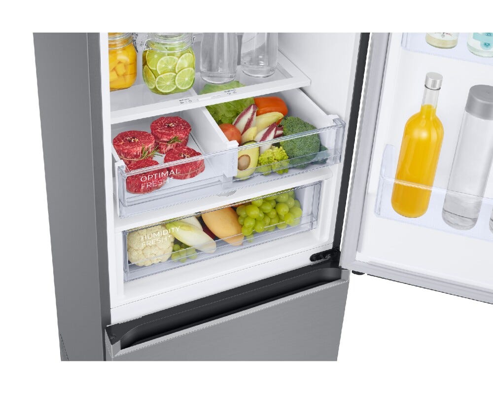 Samsung RB38C676CS9/EF EcoFlex AI Frigorifero con congelatore a libera installazione cm. 60 h. 203 - lt. 390 - metal inox