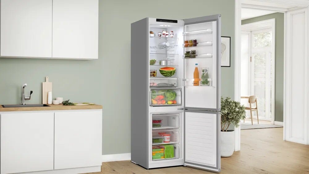 Bosch KGN392LAG 4 Frigorifero con congelatore a libera installazione cm. 60 h. 203 - lt. 363 - metal look
