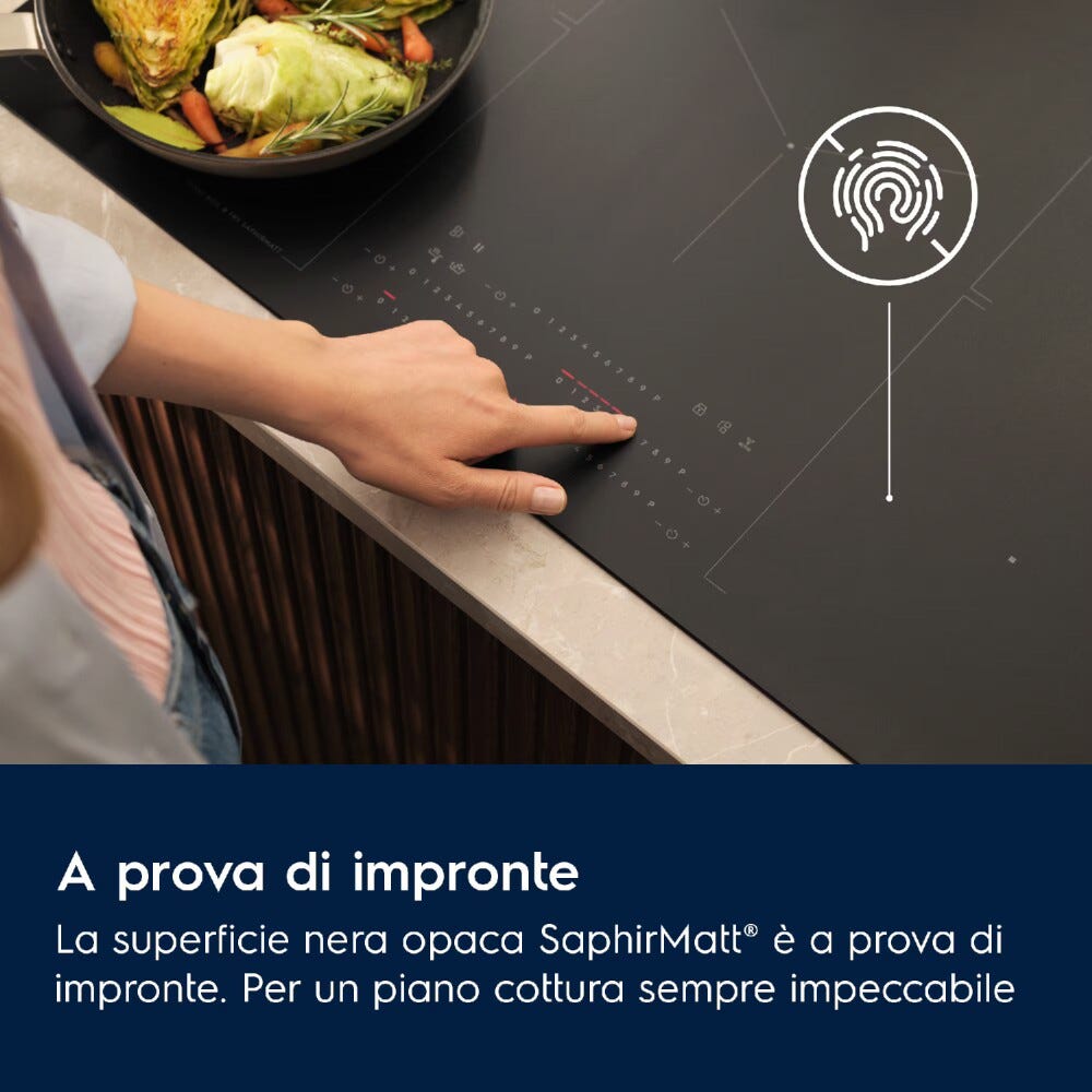 Electrolux KIS82453IZ Serie 700 SenseBoil® Piano cottura a induzione cm. 77 - vetroceramica nero