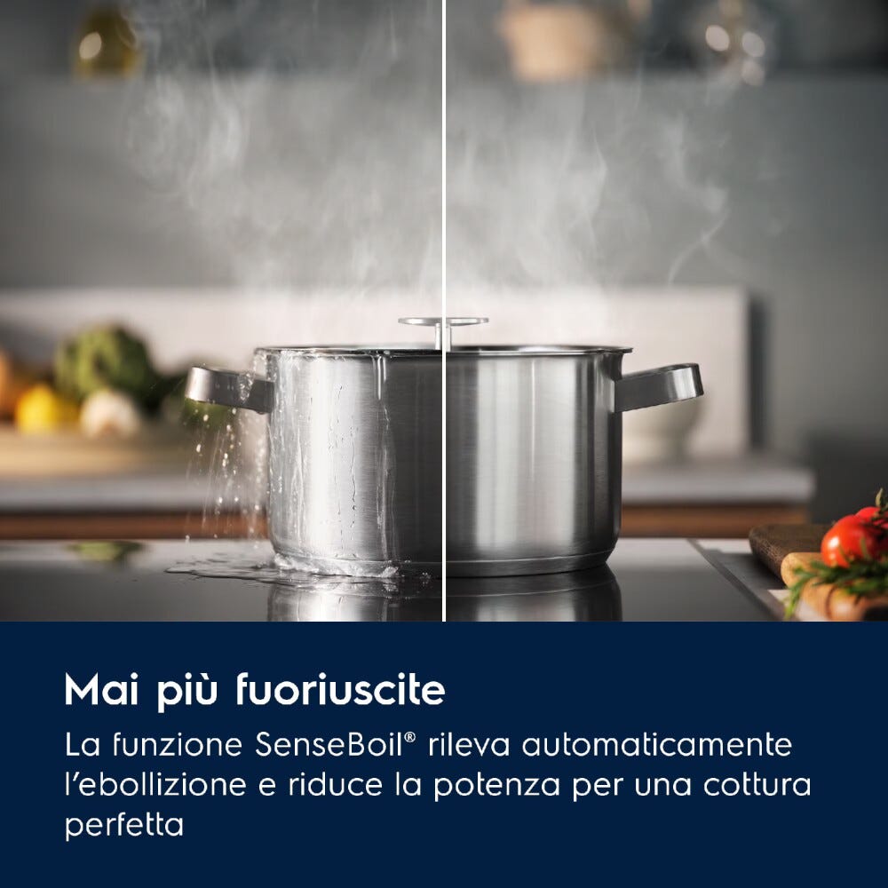 Electrolux KIS82453IZ Serie 700 SenseBoil® Piano cottura a induzione cm. 77 - vetroceramica nero