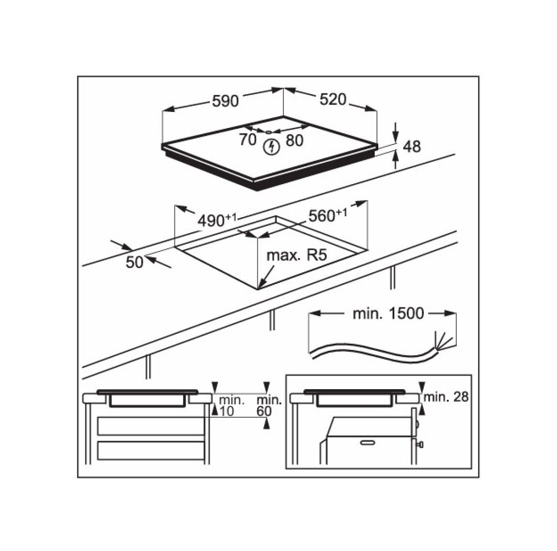 Electrolux LIB60424CK Serie 300 Piano cottura a induzione cm. 59 - vetroceramica nero