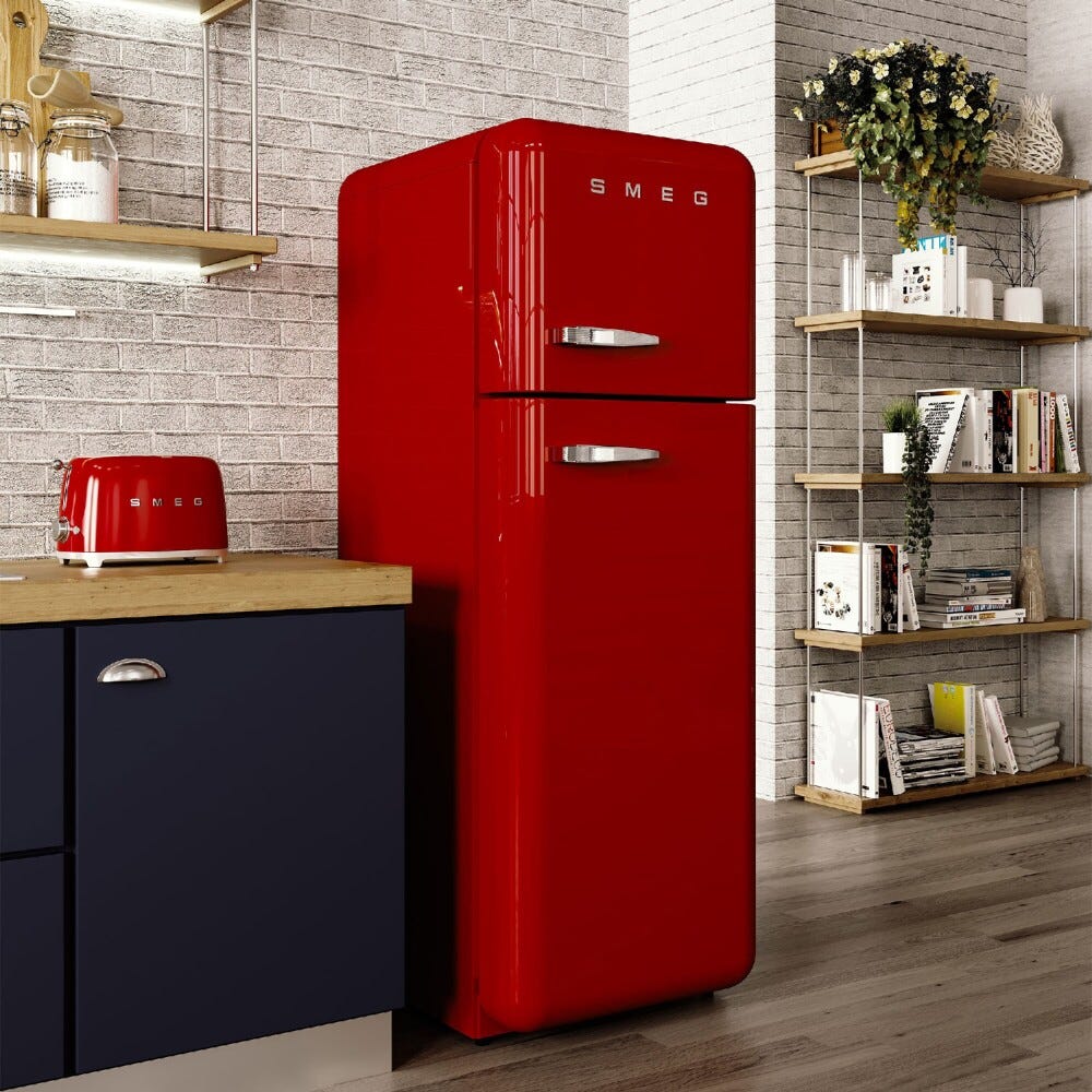 Smeg Selection FAB30RRD6 50's Style Frigorifero con congelatore a libera installazione cm. 60 h. 172 - lt. 294 - rosso lucido