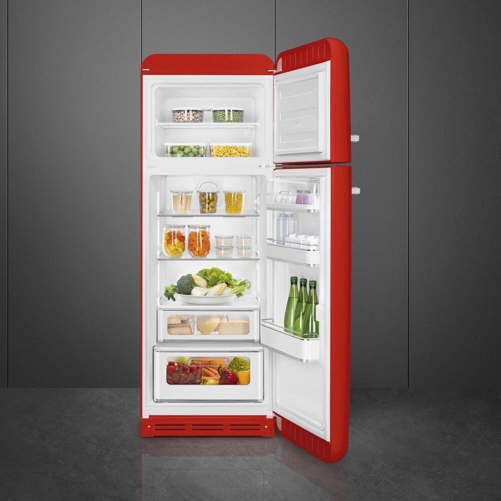Smeg Selection FAB30RRD6 50's Style Frigorifero con congelatore a libera installazione cm. 60 h. 172 - lt. 294 - rosso lucido