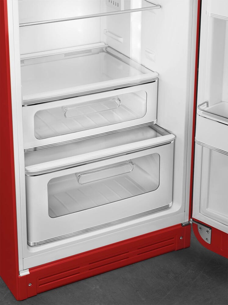 Smeg Selection FAB30RRD6 50's Style Frigorifero con congelatore a libera installazione cm. 60 h. 172 - lt. 294 - rosso lucido