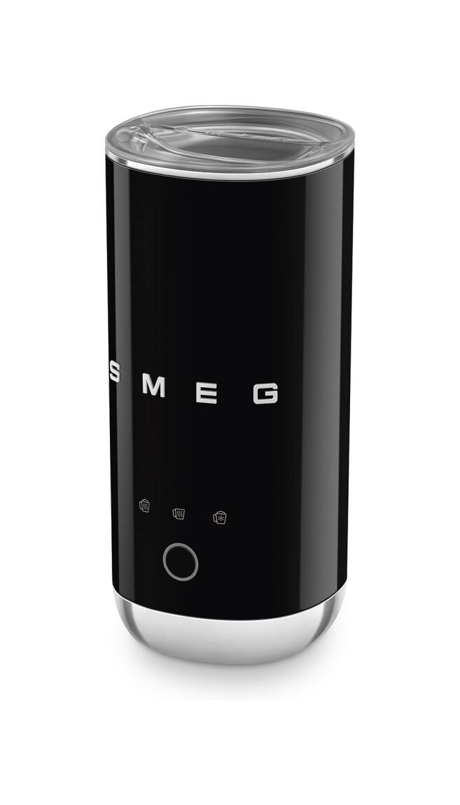Smeg Selection MFF02BLEU 50'S Style Montalatte elettrico 120 ml. - nero lucido
