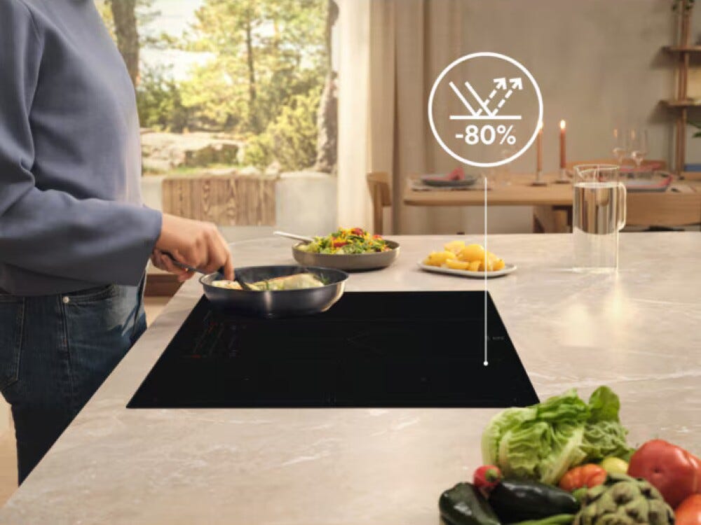 Electrolux EIS87553IZ Serie 800 Sense Boil+Fry Piano cottura a induzione cm. 77 - vetro nero opaco