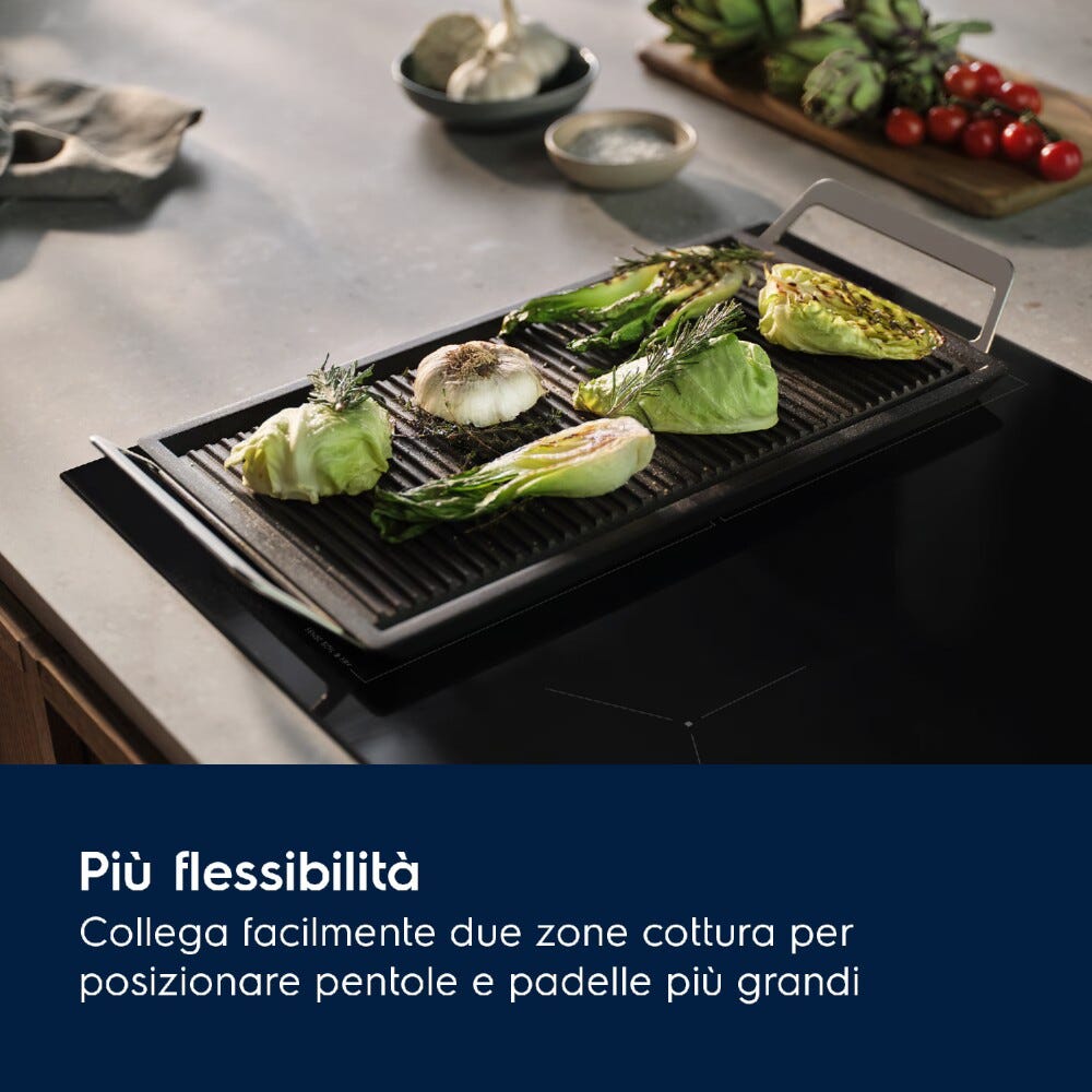 Electrolux KIV83443CT Serie 600 SaphirMatt® Piano cottura a induzione cm. 78 - vetro nero opaco