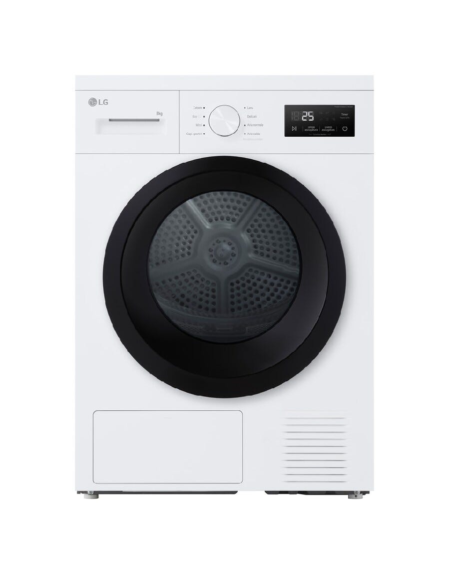 LG RNA1008NWK Serie A1 Classe D Asciugatrice cm. 60 - capacità - 8 kg - bianco