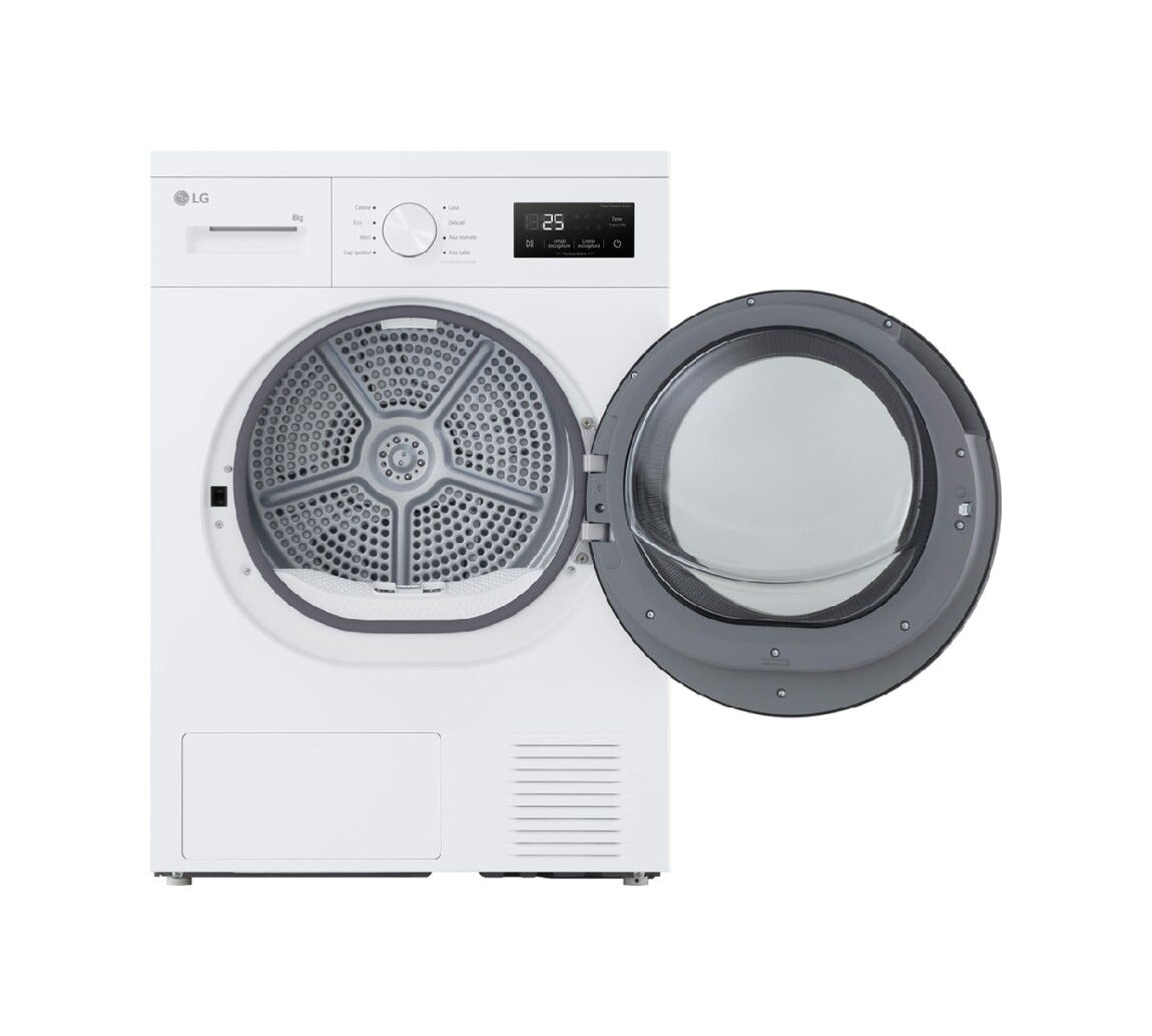 LG RNA1008NWK Serie A1 Classe D Asciugatrice cm. 60 - capacità - 8 kg - bianco