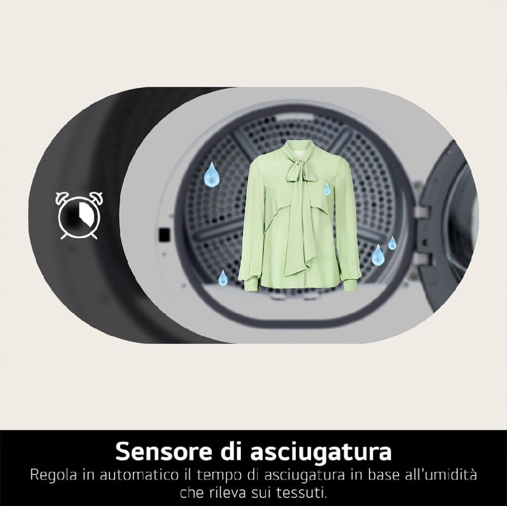 LG RNA1008NWK Serie A1 Classe D Asciugatrice cm. 60 - capacità - 8 kg - bianco