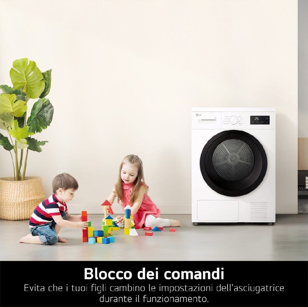 LG RNA1008NWK Serie A1 Classe D Asciugatrice cm. 60 - capacità - 8 kg - bianco