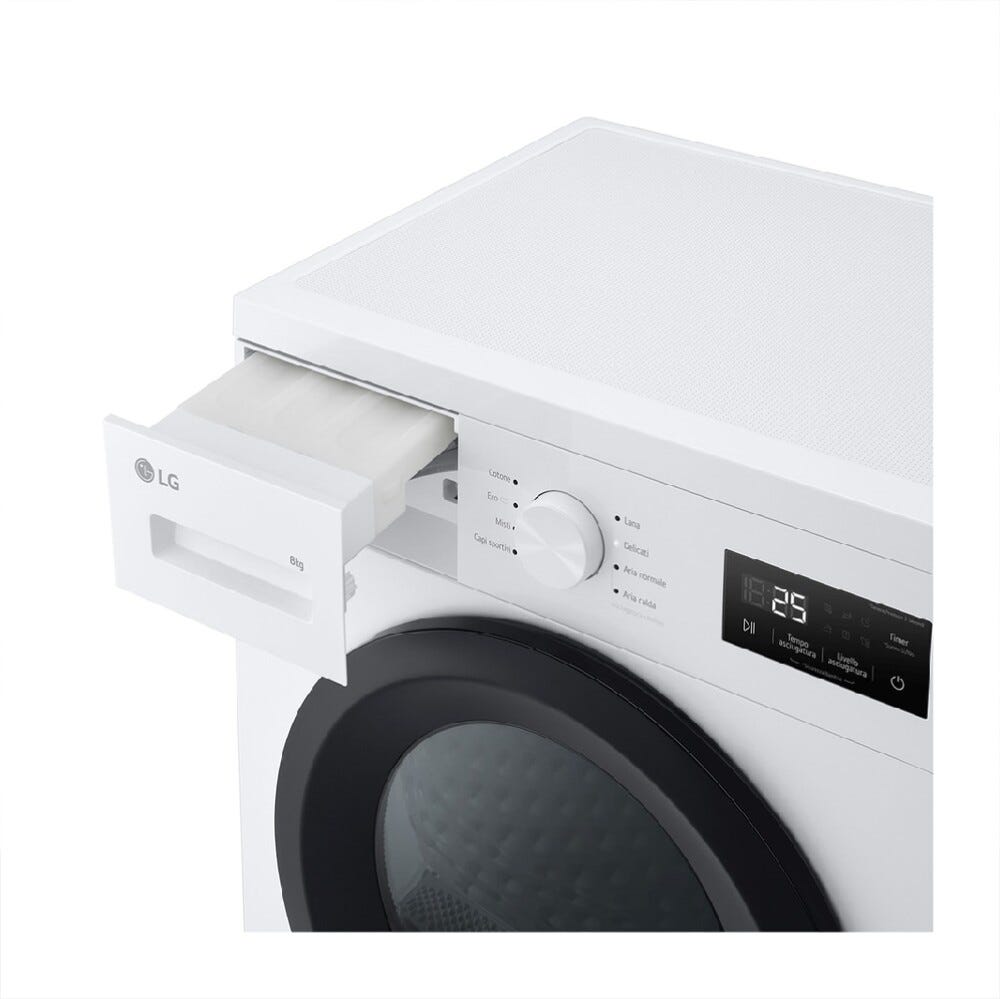 LG RNA1008NWK Serie A1 Classe D Asciugatrice cm. 60 - capacità - 8 kg - bianco