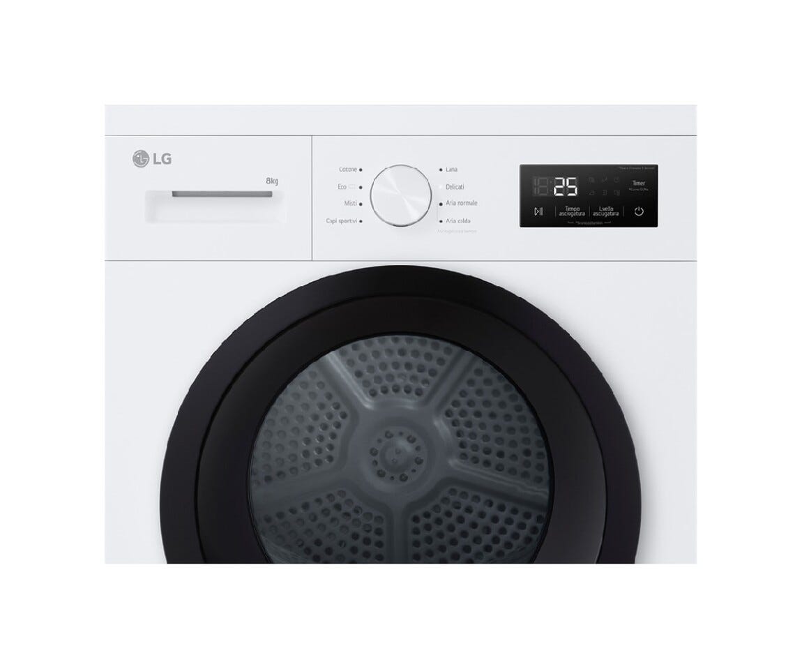 LG RNA1008NWK Serie A1 Classe D Asciugatrice cm. 60 - capacità - 8 kg - bianco