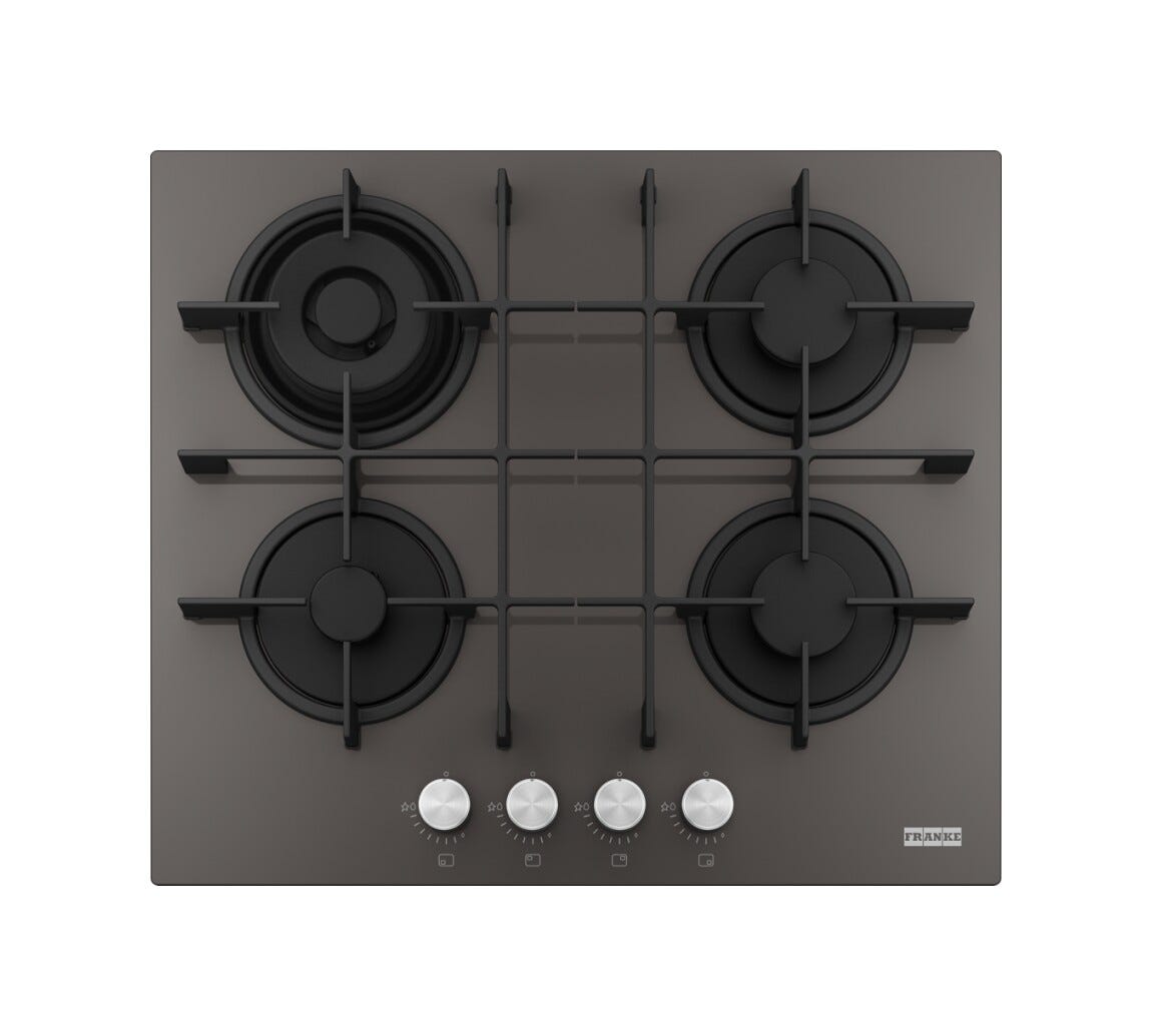 Franke FHMA 604 3G DC SG C Maris 600 Piano cottura a gas cm. 60, 4 fuochi, vetro grigio ardesia