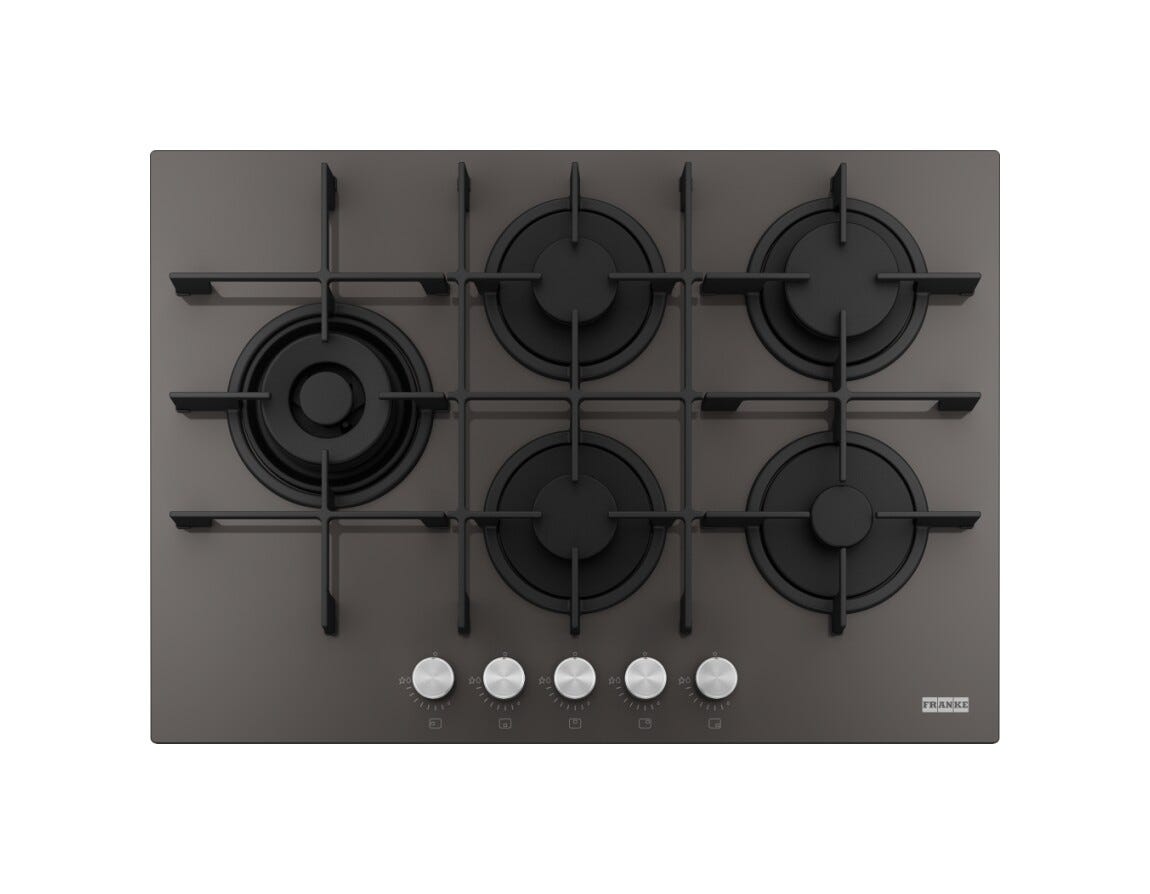 Franke FHMA 755 4G DCL SG C Maris 750 Piano cottura a gas cm. 75, 5 fuochi, vetro grigio ardesia