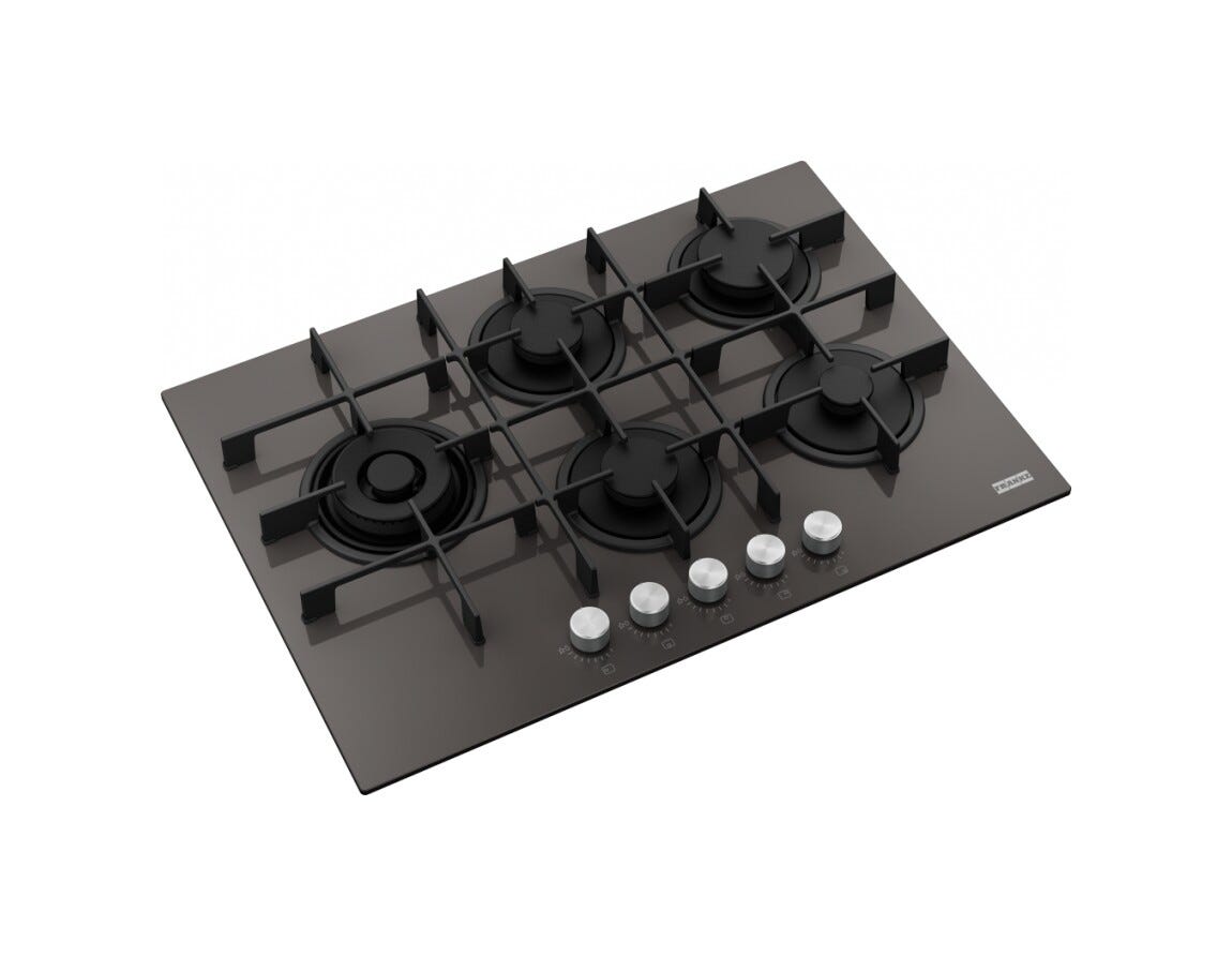 Franke FHMA 755 4G DCL SG C Maris 750 Piano cottura a gas cm. 75, 5 fuochi, vetro grigio ardesia