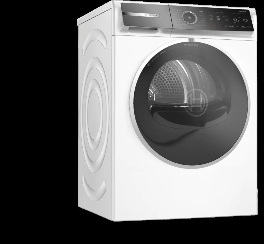 Bosch WRB247C0IT serie 8 Asciugatrice a pompa di calore 9 kg, condensatore autopulente, classe A, Home Connect