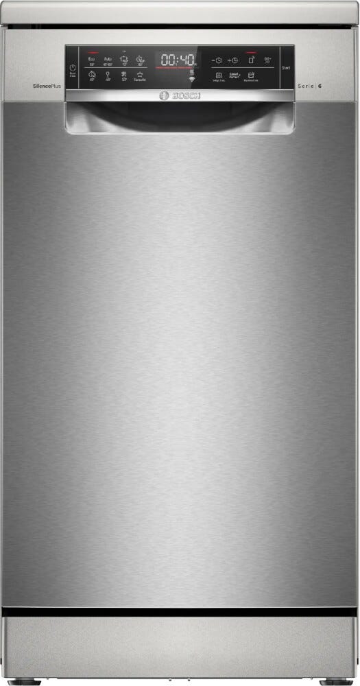 Bosch SPS6EMI21E serie 6 Lavastoviglie slim a libera installazione 45 cm, 10 coperti, acciaio spazzolato anti-impronta