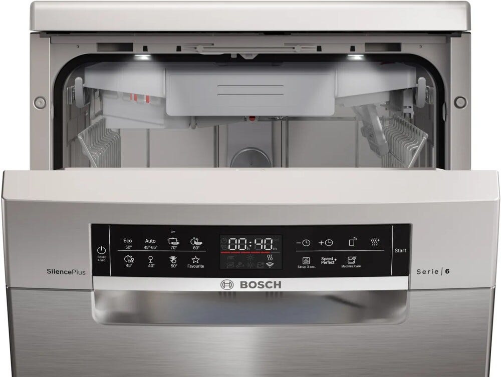 Bosch SPS6EMI21E serie 6 Lavastoviglie slim a libera installazione 45 cm, 10 coperti, acciaio spazzolato anti-impronta