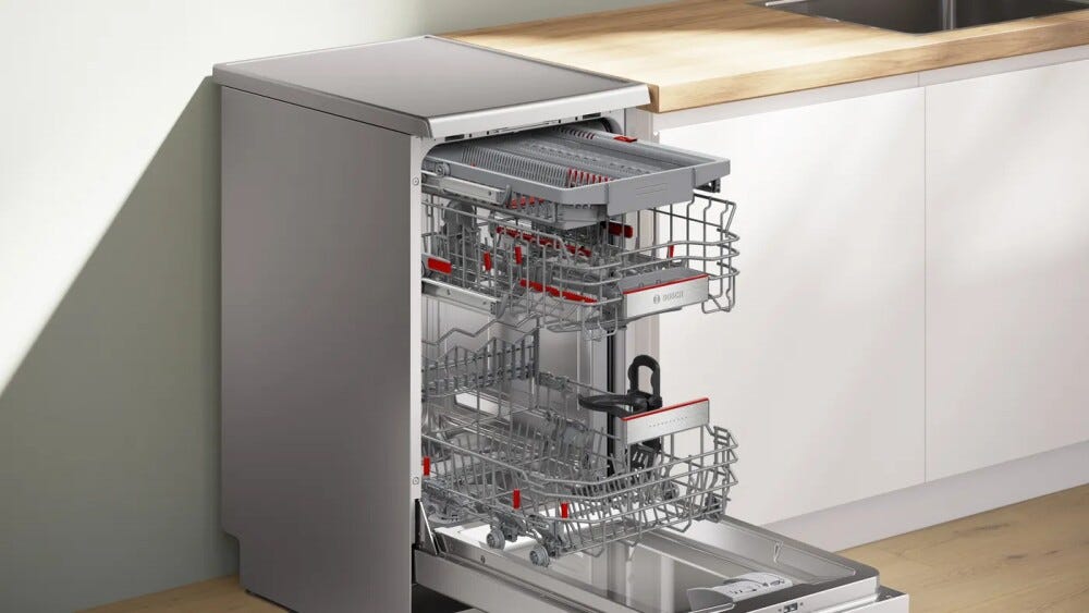 Bosch SPS6EMI21E serie 6 Lavastoviglie slim a libera installazione 45 cm, 10 coperti, acciaio spazzolato anti-impronta