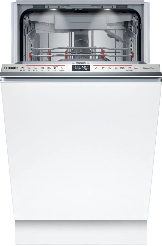 Bosch SPV6EMX09E serie 6 Lavastoviglie slim incasso totale, cm. 45, 10 coperti, motore EcoSilence e asciugatura EfficientDry