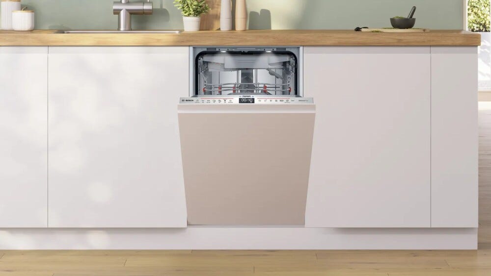 Bosch SPV6EMX09E serie 6 Lavastoviglie slim incasso totale, cm. 45, 10 coperti, motore EcoSilence e asciugatura EfficientDry