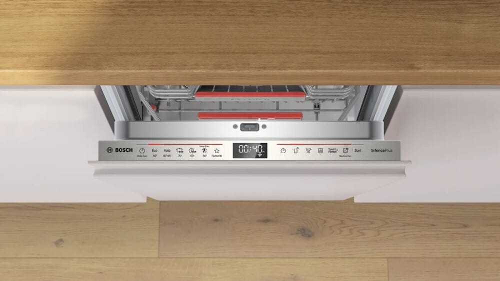 Bosch SPV6EMX09E serie 6 Lavastoviglie slim incasso totale, cm. 45, 10 coperti, motore EcoSilence e asciugatura EfficientDry