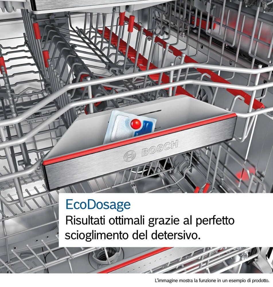 Bosch SPV6EMX09E serie 6 Lavastoviglie slim incasso totale, cm. 45, 10 coperti, motore EcoSilence e asciugatura EfficientDry
