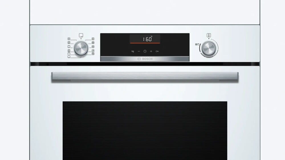 Bosch HBG536EW4 serie 6 Forno elettrico da incasso, 60 cm, 71 litri, con funzione airfry e funzione pizza, bianco