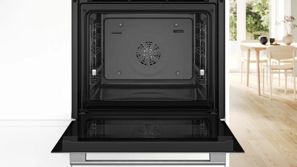 Bosch HBG536EW4 serie 6 Forno elettrico da incasso, 60 cm, 71 litri, con funzione airfry e funzione pizza, bianco