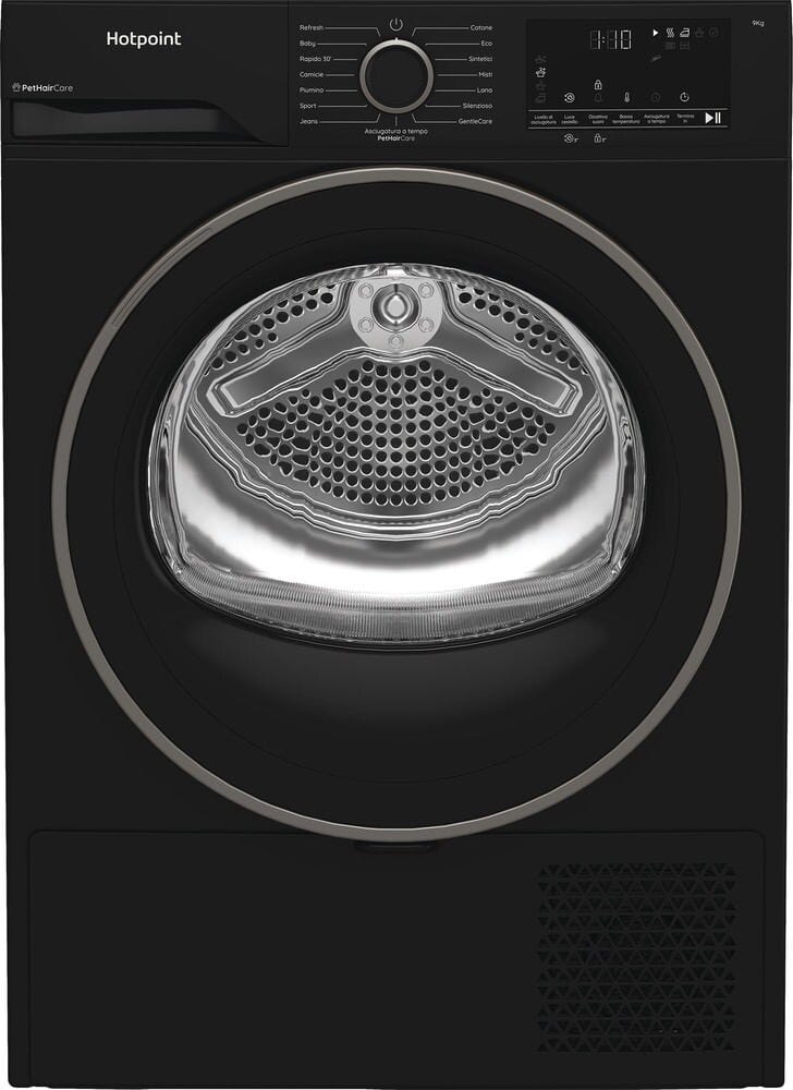 Hotpoint Ariston HPT 94D BBS IT Dèlica Asciugatrice cm. 60 - capacità 9 kg - nero