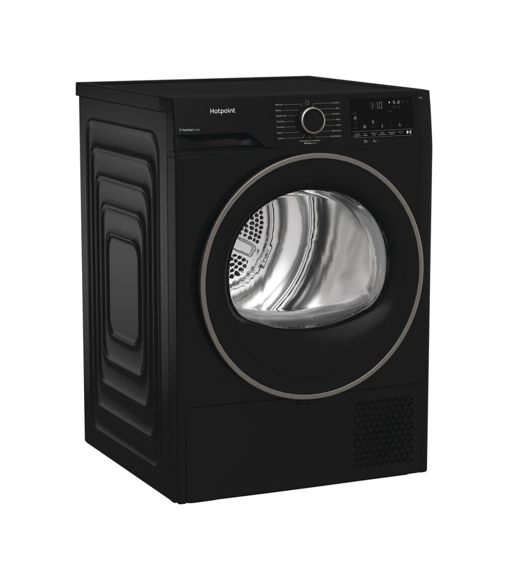Hotpoint Ariston HPT 94D BBS IT Dèlica Asciugatrice cm. 60 - capacità 9 kg - nero
