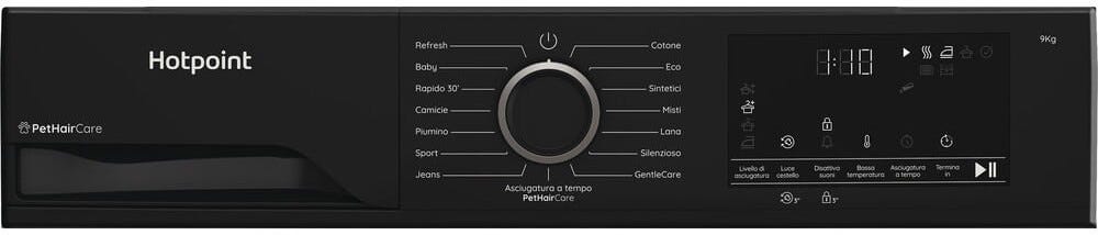 Hotpoint Ariston HPT 94D BBS IT Dèlica Asciugatrice cm. 60 - capacità 9 kg - nero
