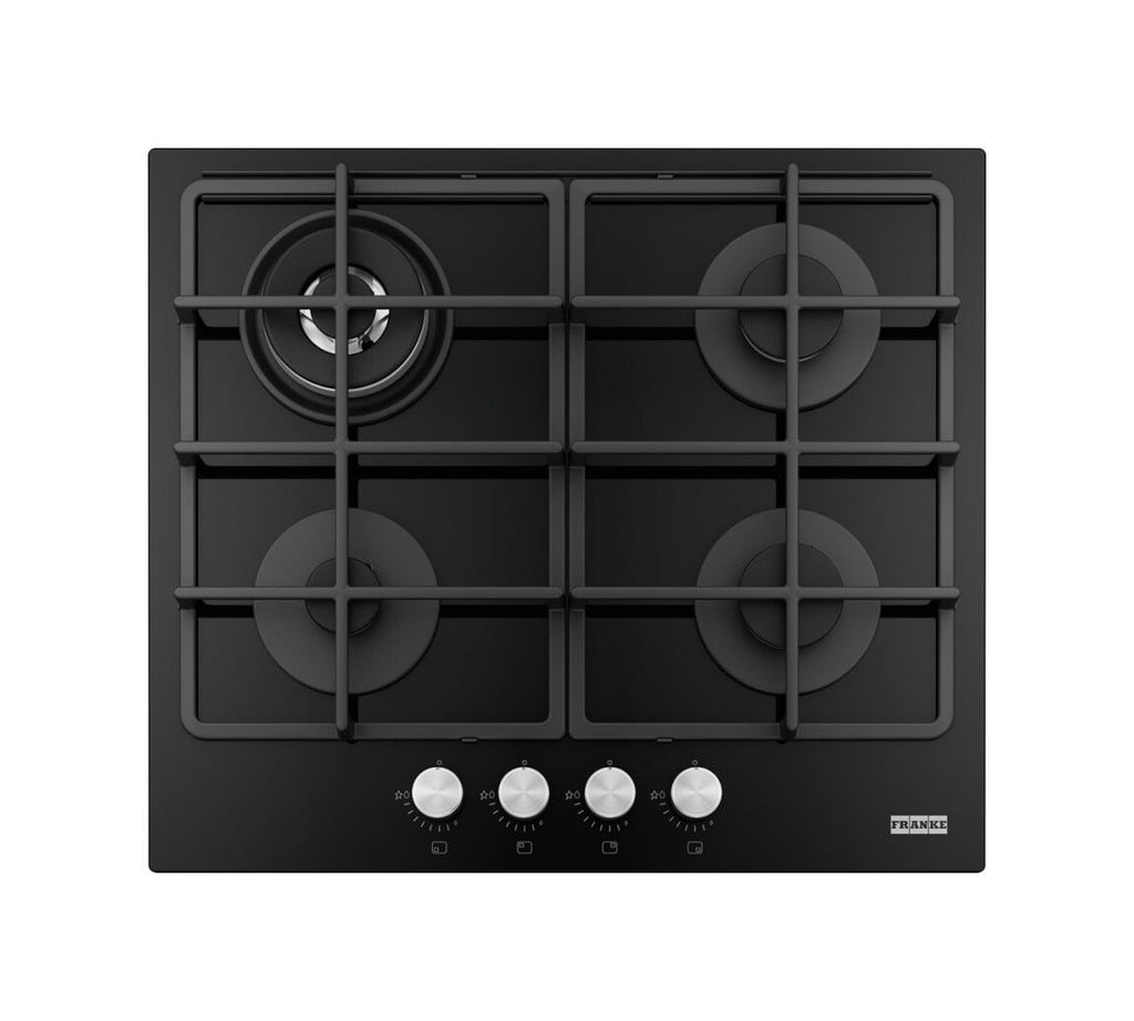 Franke FHSM 604 3G DC BK C Smart Piano cottura a gas 4 fuochi, cristallo nero, 60x50 cm, doppia corona