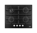 Franke FHSM 604 3G DC BK C Smart Piano cottura a gas 4 fuochi, cristallo nero, 60x50 cm, doppia corona