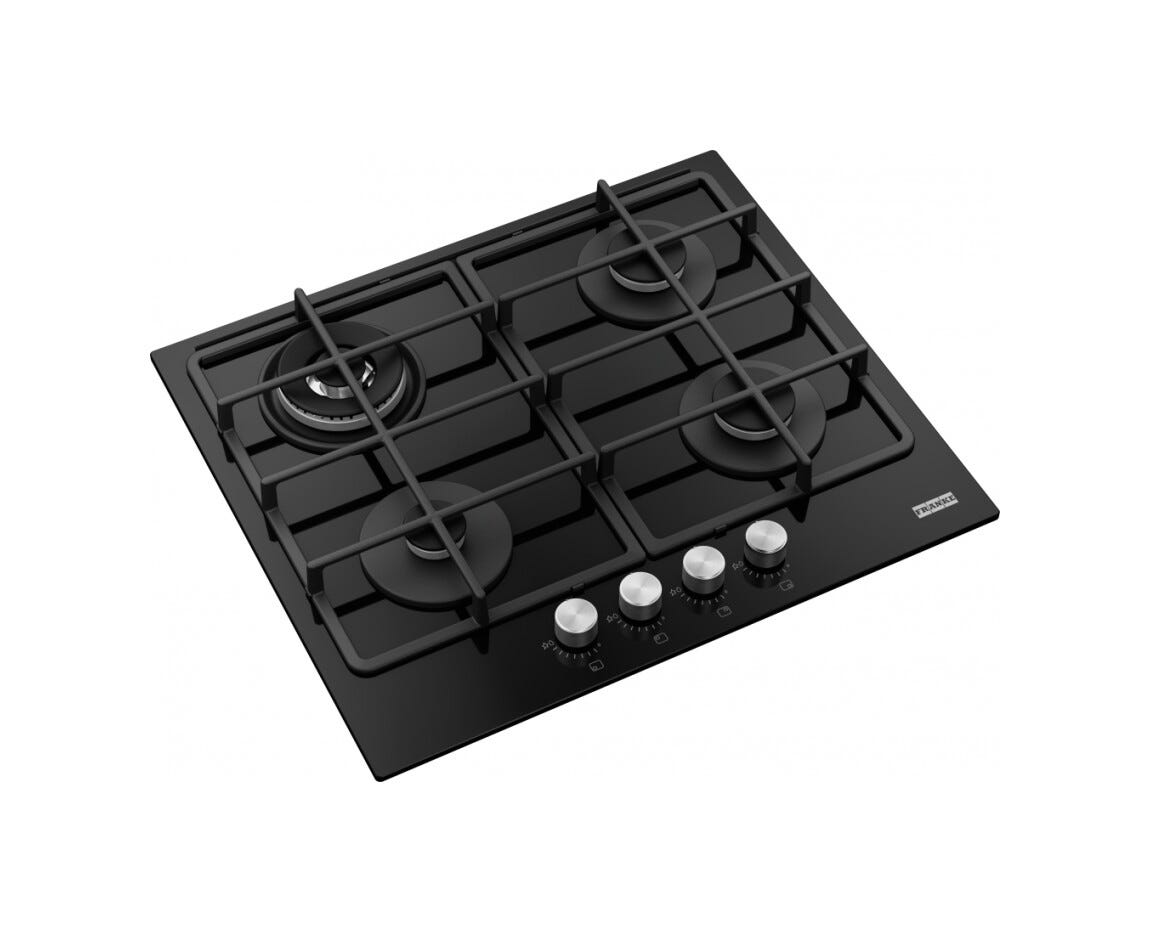 Franke FHSM 604 3G DC BK C Smart Piano cottura a gas 4 fuochi, cristallo nero, 60x50 cm, doppia corona