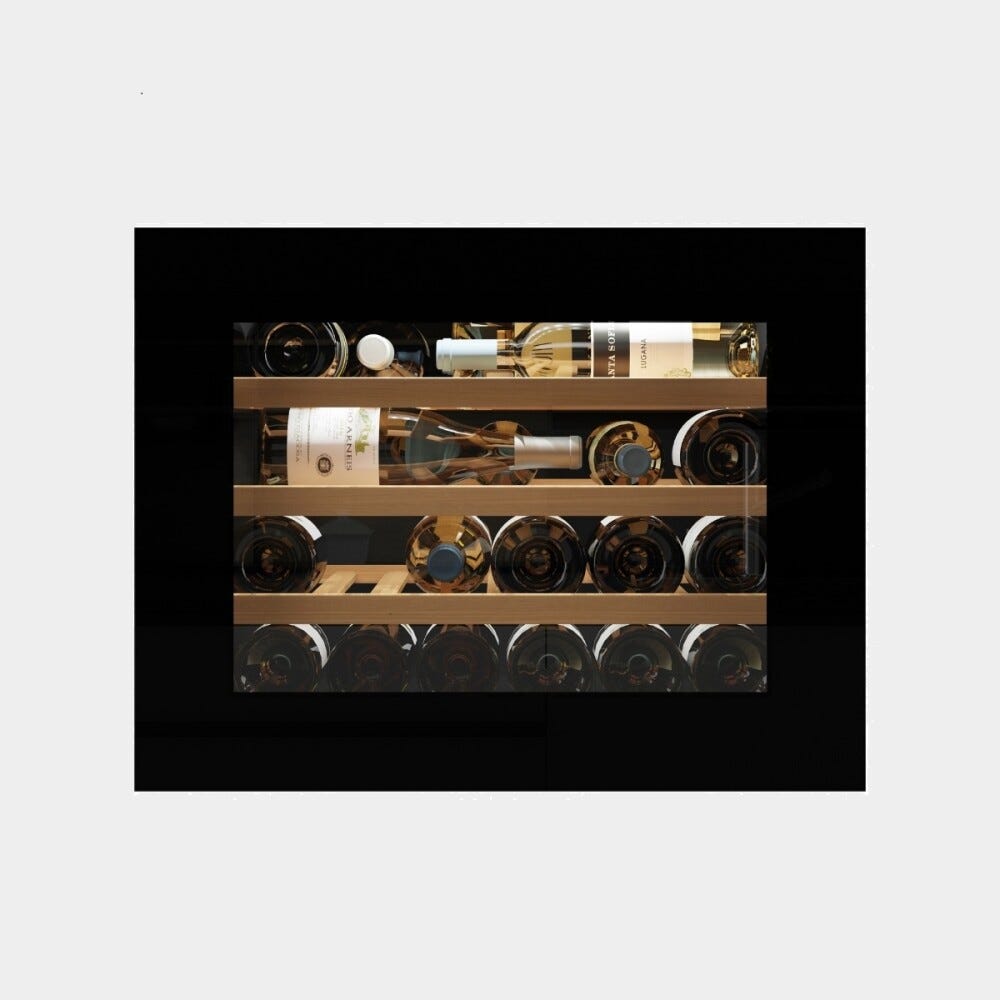 Cromberg HCV64BD Cantinetta vini da incasso 59 cm, 45 h, 14 bottiglie, vetro nero