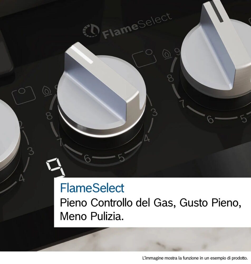 Bosch PRS9A6H40 serie 8 Piano cottura a gas, 90 cm, 5 fuochi, home connect, vetro nero
