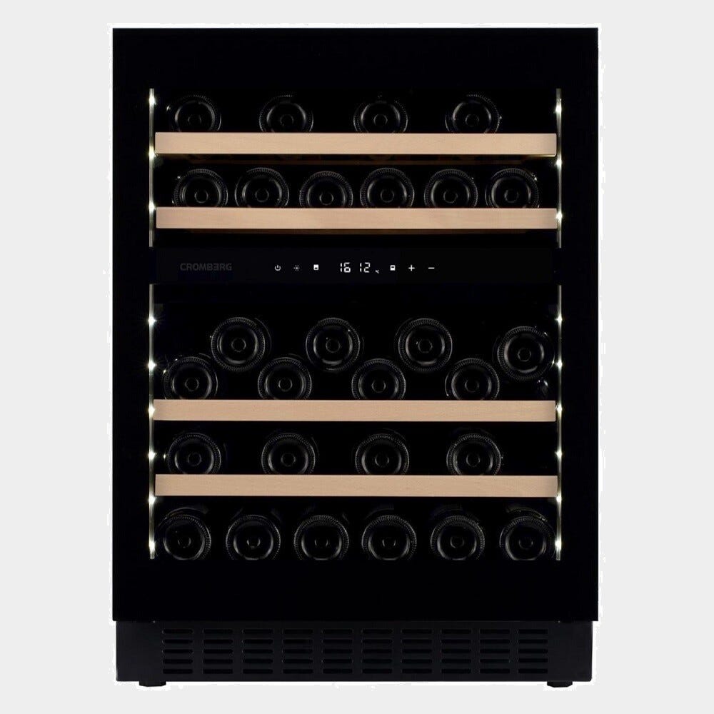 Cromberg HCV68UD Cantinetta vini da incasso cm 60, 82 h, 39 bottiglie, vetro nero