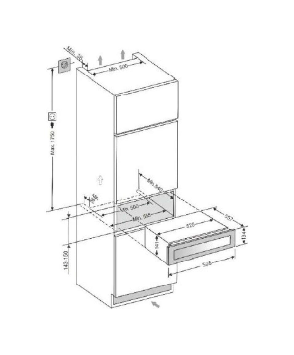 Cromberg HDV60BP Cassetto refrigerato cm 60, 14 h, 5 bottiglie, vetro nero