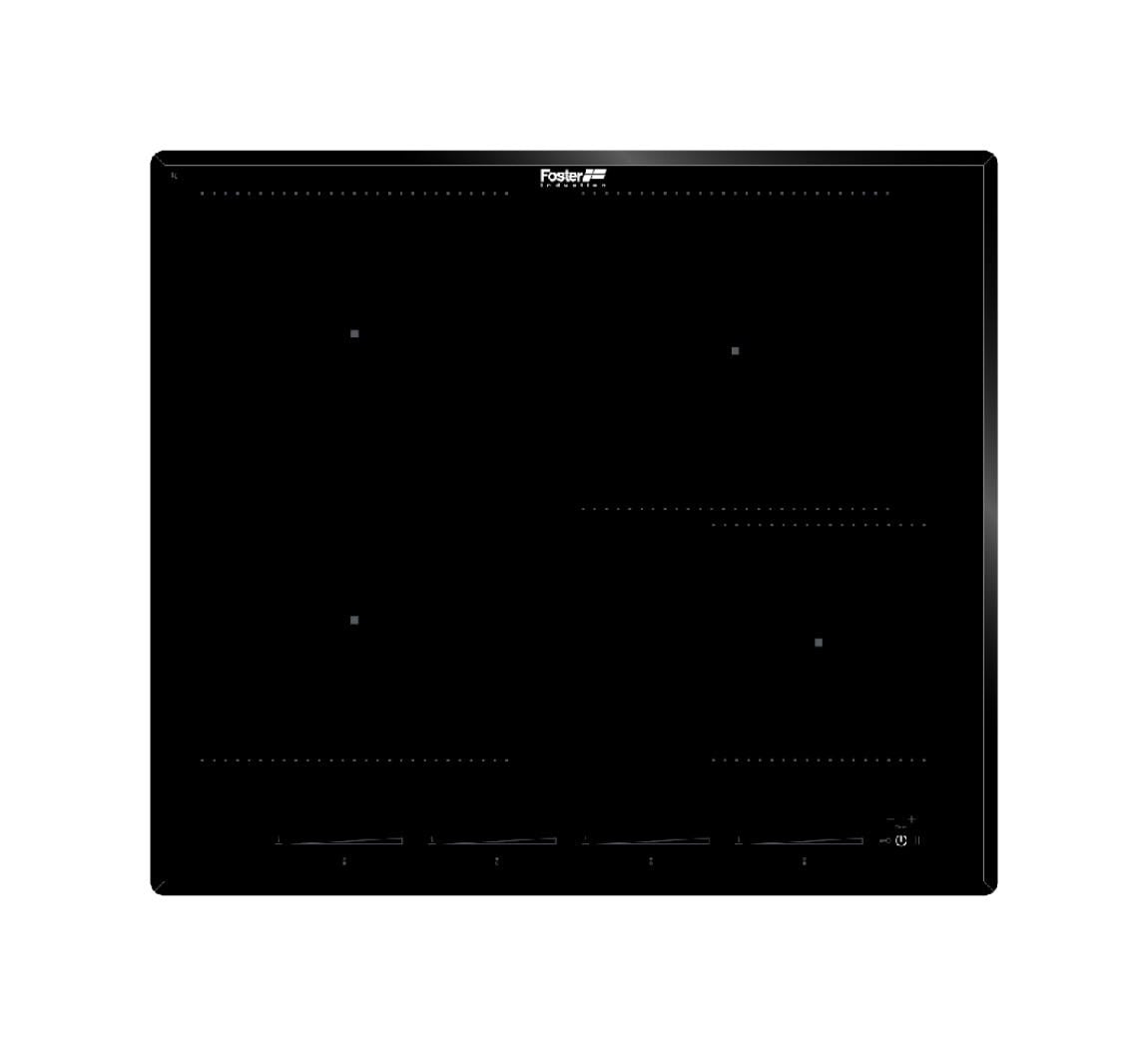 Foster 7381646 KE Induction Piano cottura a induzione cm 58, 4 zone, vetroceramica nero